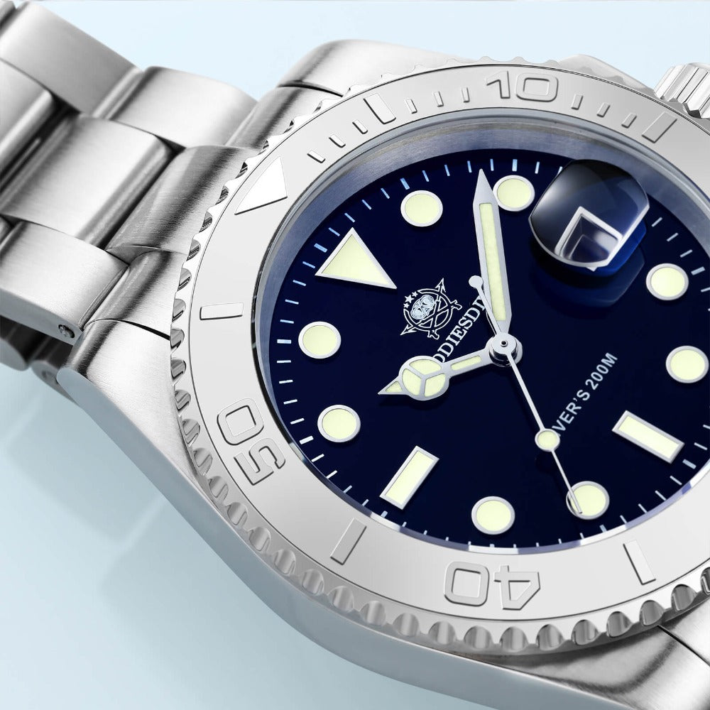 Addiesdive Reloj de cuarzo 41mm Diver's 200M (MY-H3C)-divers watch-Plata-