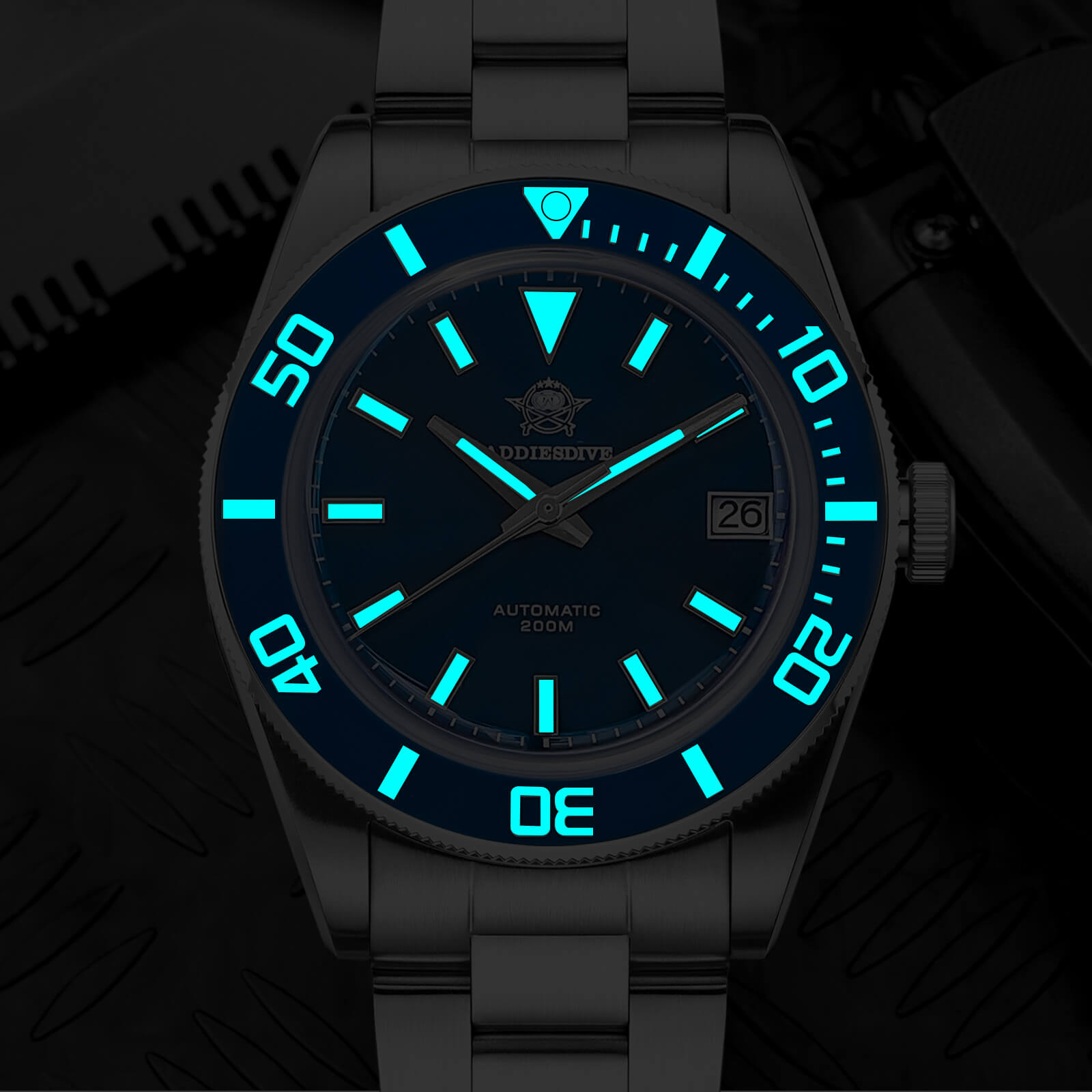 Addiesdive Retro Sub 39mm NH35 Reloj para Hombre AD2084-Verde-