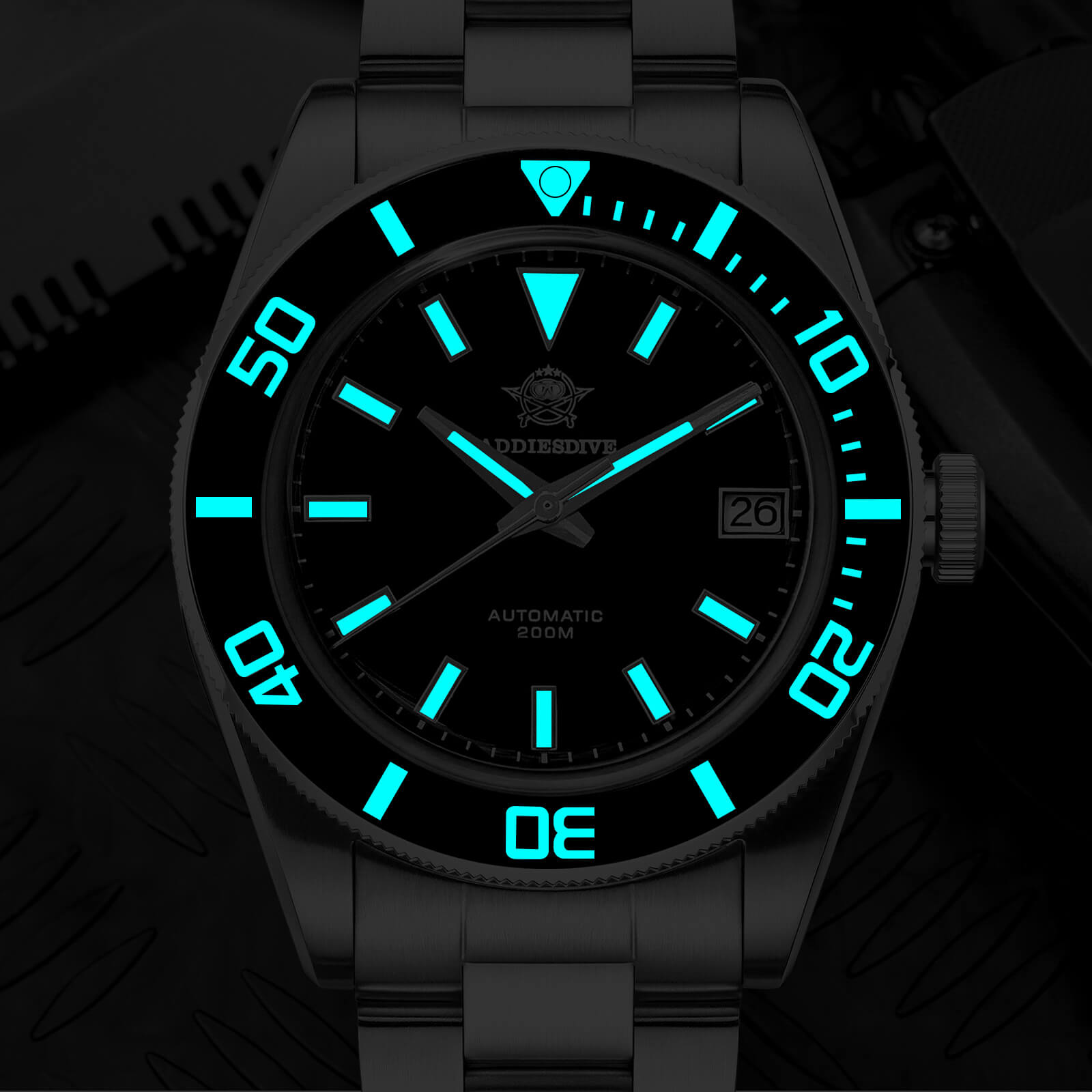Addiesdive Retro Sub 39mm NH35 Reloj para Hombre AD2084-Verde-