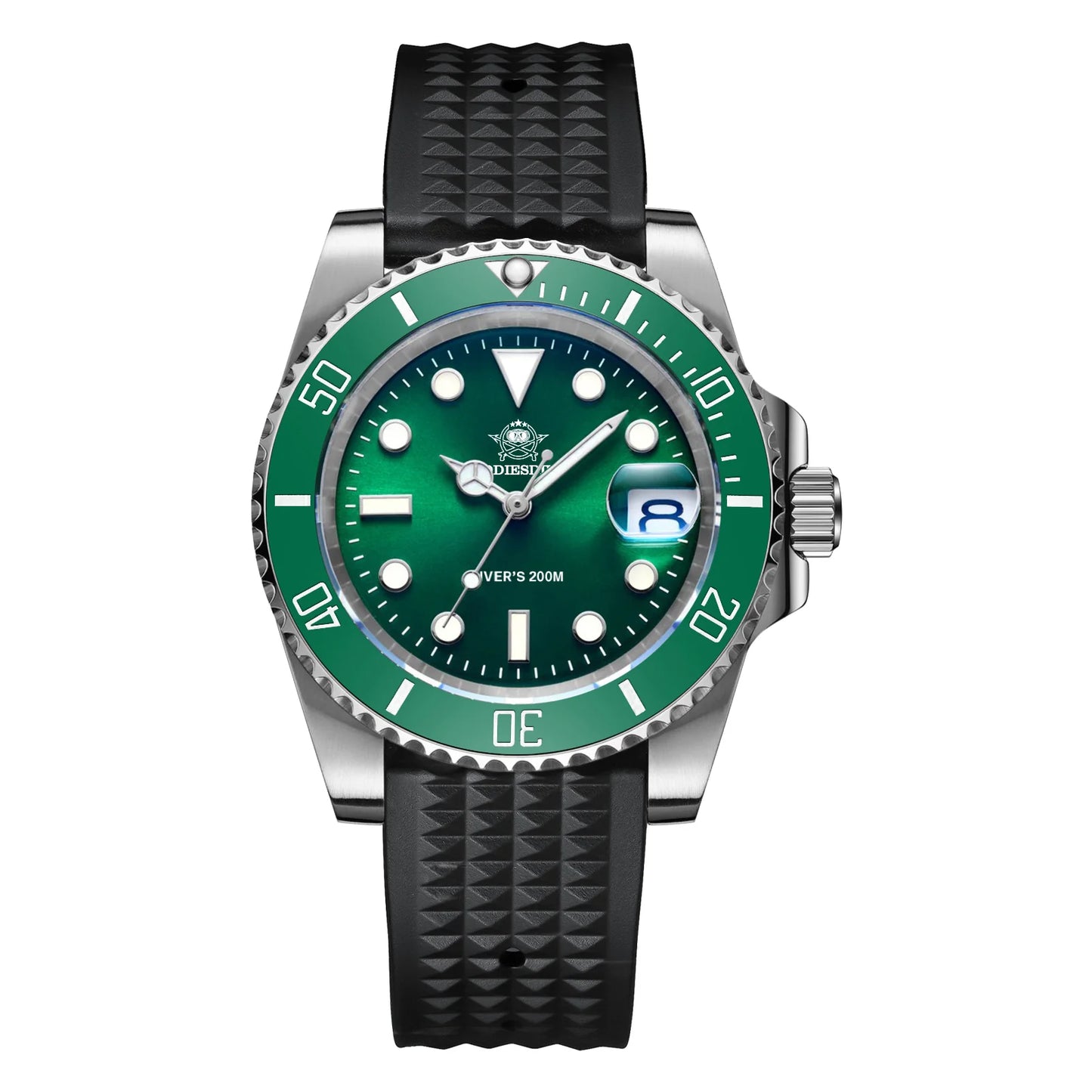 ★Especial Graduación★ADDIESDIVE Reloj Sub Quartz Diver's 200M (H3QZ)-sport watch-Correa de nailon-Verde-