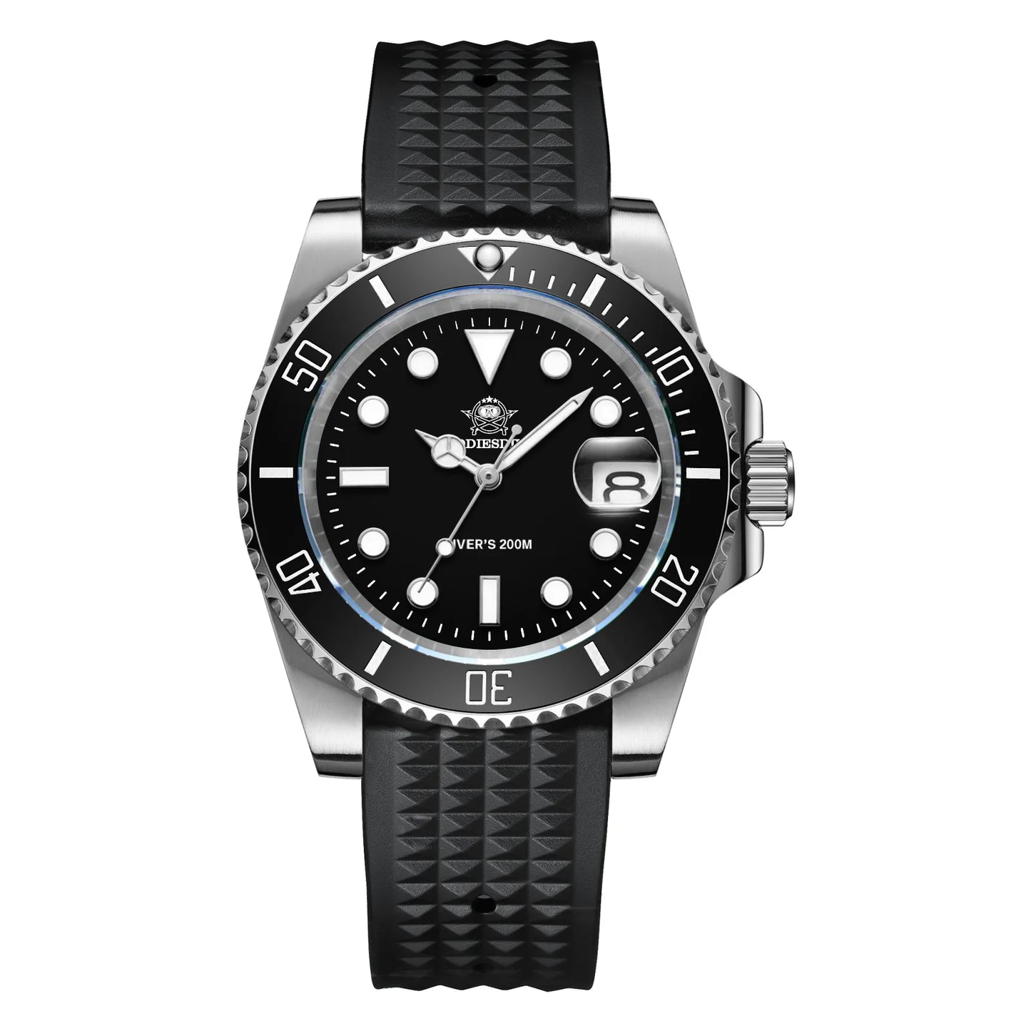 ★Especial Graduación★ADDIESDIVE Reloj Sub Quartz Diver's 200M (H3QZ)-sport watch-Correa de nailon-Negro-