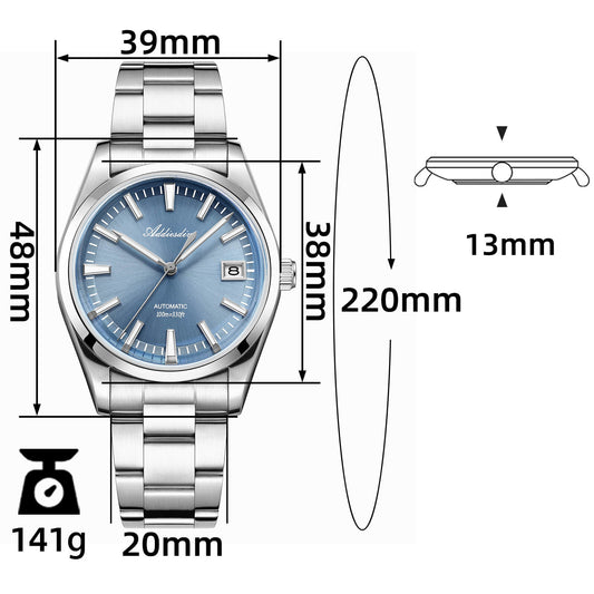 ★Especial Graduación★ADDIESDIVE Reloj automático NH35 de 39 mm ,AD2077-Azul-