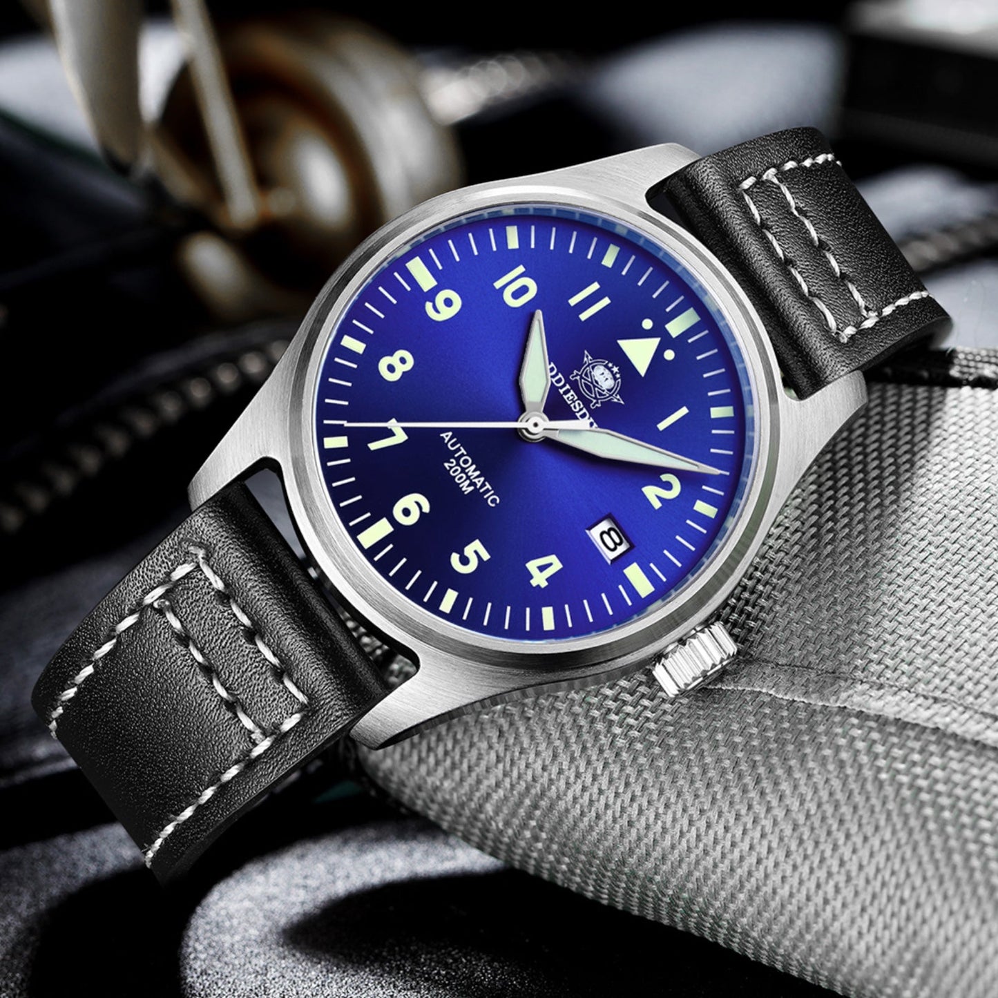 ★Especial Graduación★ADDIESDIVE® Reloj automático elegante de 39 mm para hombre (MY-H2)-pilot watch-Azul-Negro-