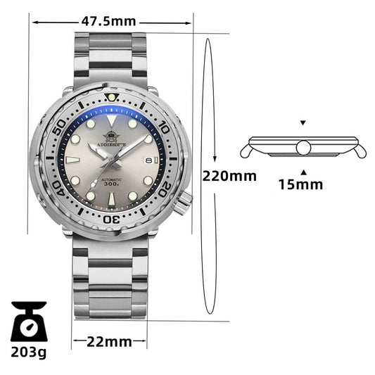 ★Especial Graduación★Reloj de buceo ADDIESDIVE Emperor Tuna 300m (MY-H5C)-