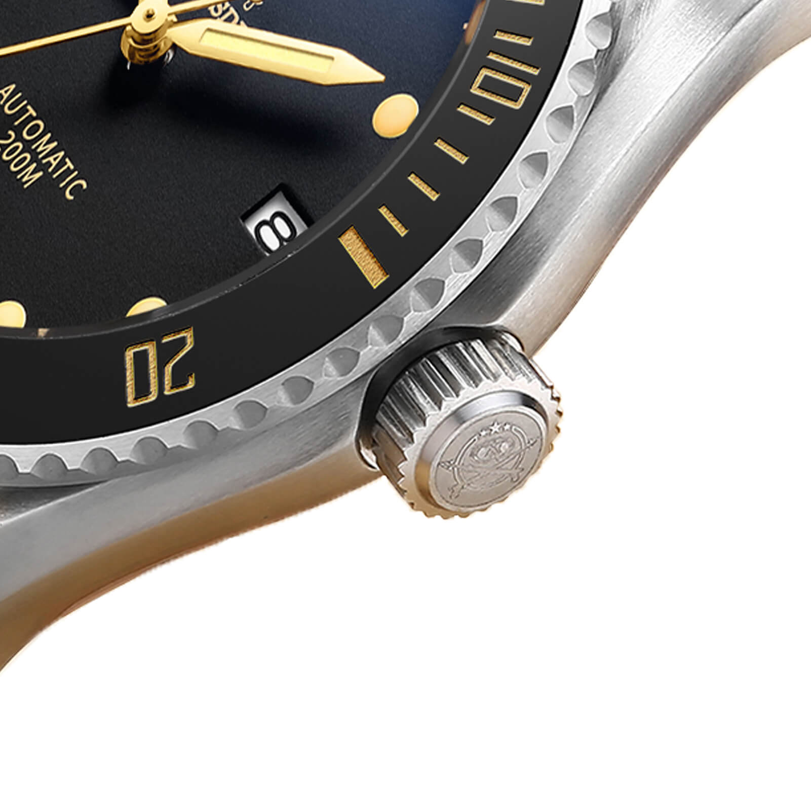 ★Oferta★ADDIESDIVE® Reloj de buceo automático de piel AD2101-Correa de cuero-