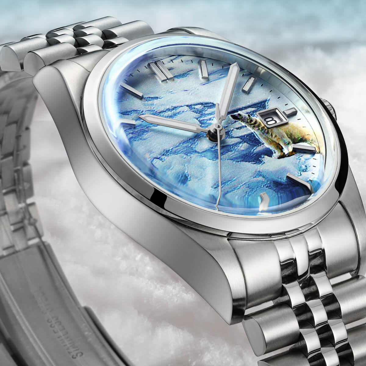 ★Oferta★Reloj automático Addiesdive 39mm 3D Glacier Polar Bear Dial (AD2042)-divers watch-