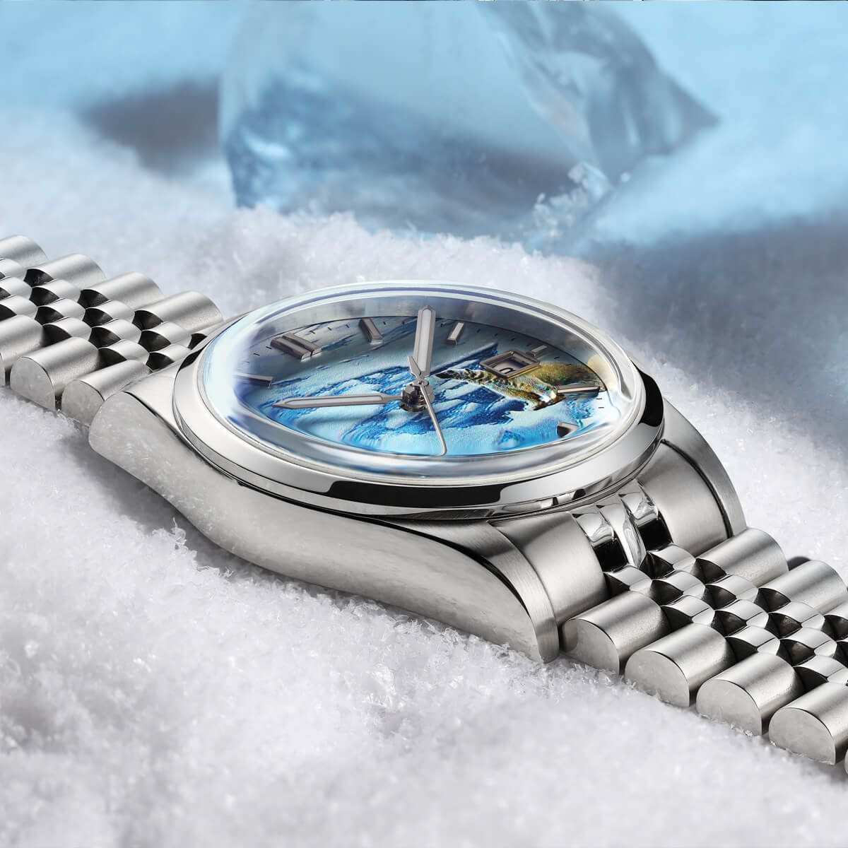 ★Oferta★Reloj automático Addiesdive 39mm 3D Glacier Polar Bear Dial (AD2042)-divers watch-