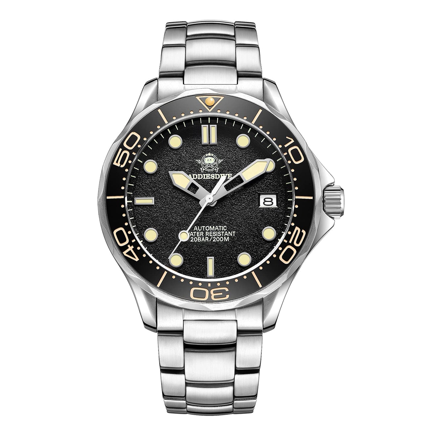 ★Oferta Semanal★ADDIESDIVE Reloj de buceo automático para hombre AD2106-Swiss C3 verde super luminoso-
