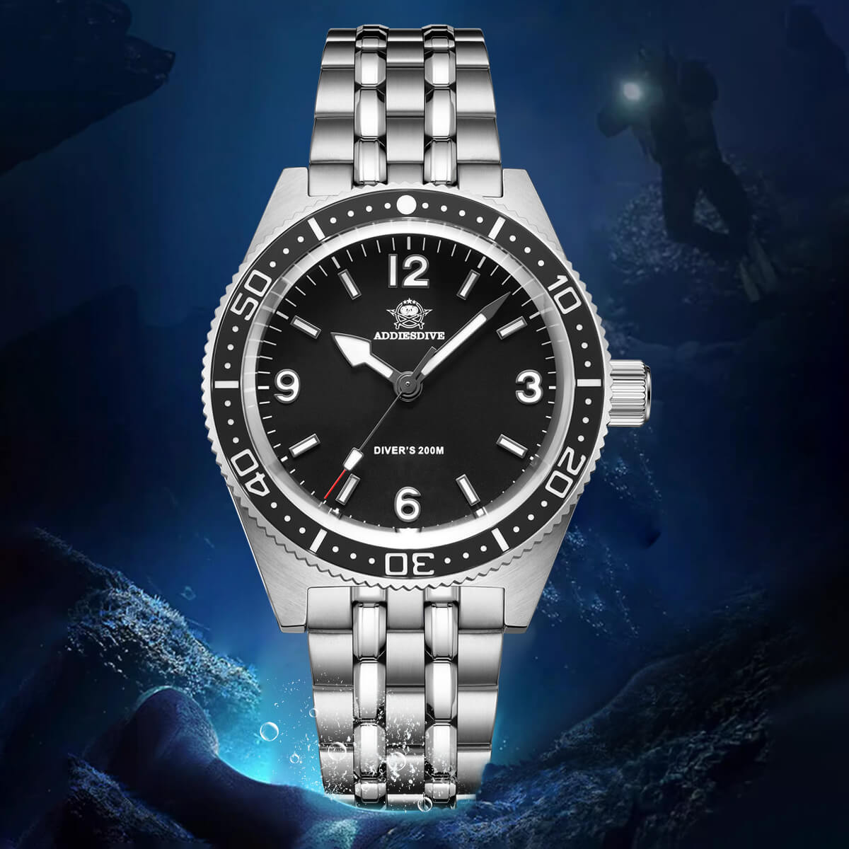 ★Oferta Semanal★ADDIESDIVE Reloj de cuarzo de 41mm Movimiento VH31 (AD2033)-