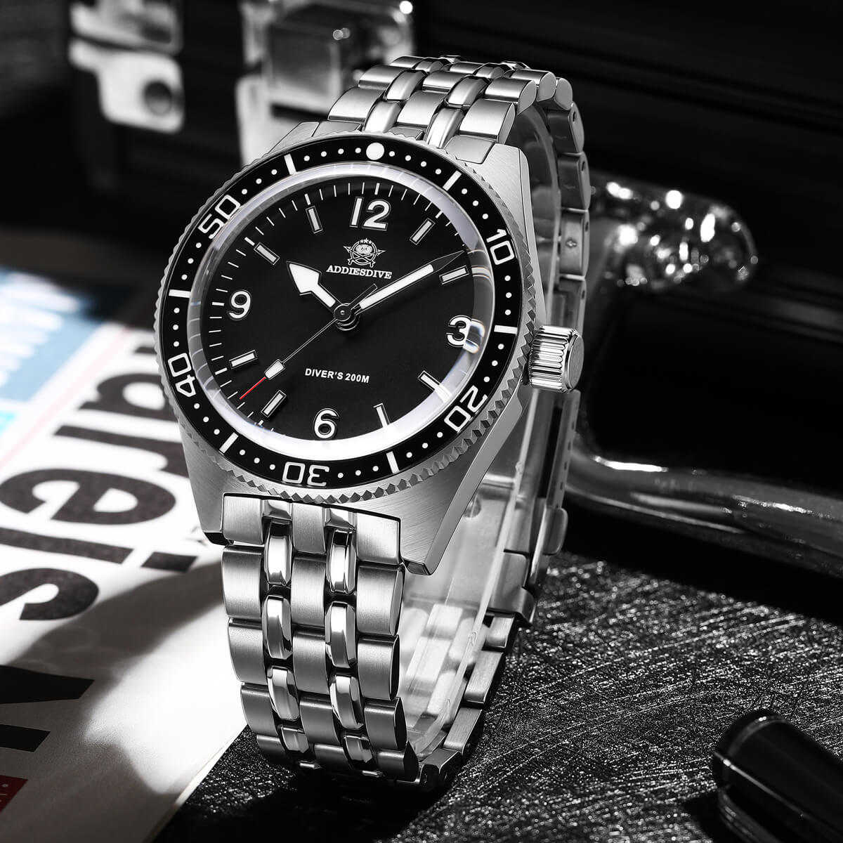 ★Oferta Semanal★ADDIESDIVE Reloj de cuarzo de 41mm Movimiento VH31 (AD2033)-