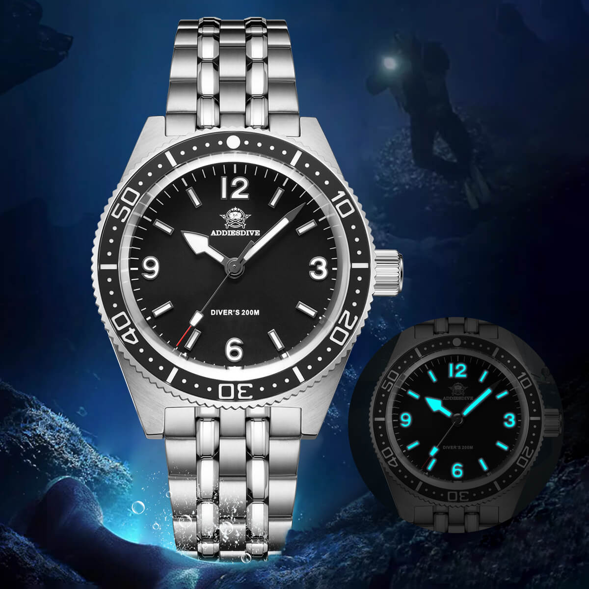 ★Oferta Semanal★ADDIESDIVE Reloj de cuarzo de 41mm Movimiento VH31 (AD2033)-