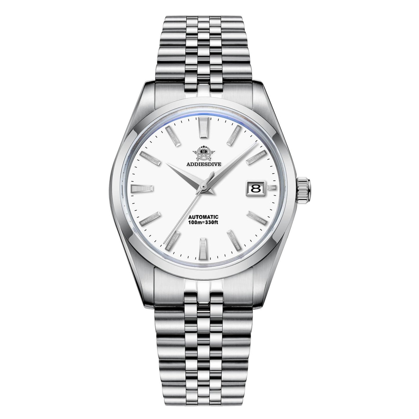 Reloj automático Addiesdive 39mm Diver's 100M NH35 (AD2029)-pilot watch-Blanco-