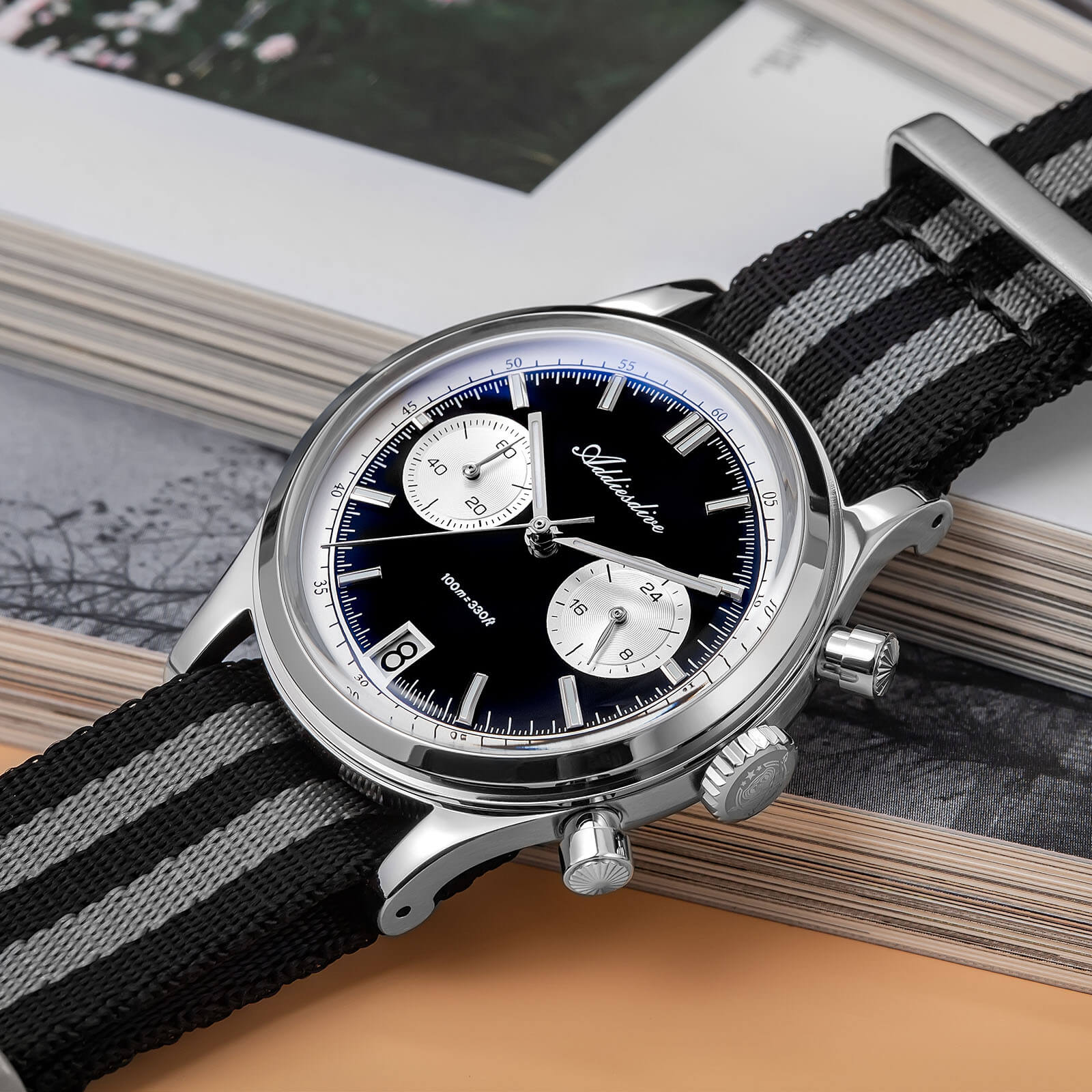 ★Super Ofertas★2025 ADDIESDIVE Reloj Cronógrafo VK64 de 38 mm – Modelo AD2095-Azul-