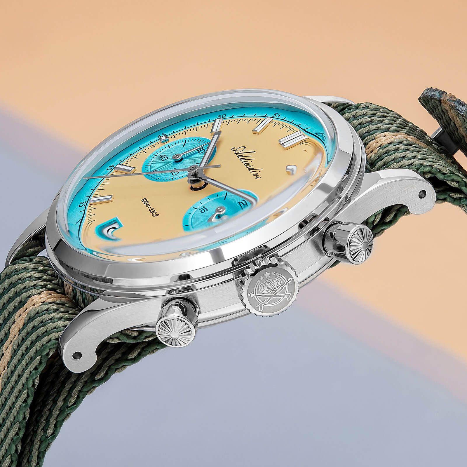 ★Super Ofertas★2025 ADDIESDIVE Reloj Cronógrafo VK64 de 38 mm – Modelo AD2095-Azul-