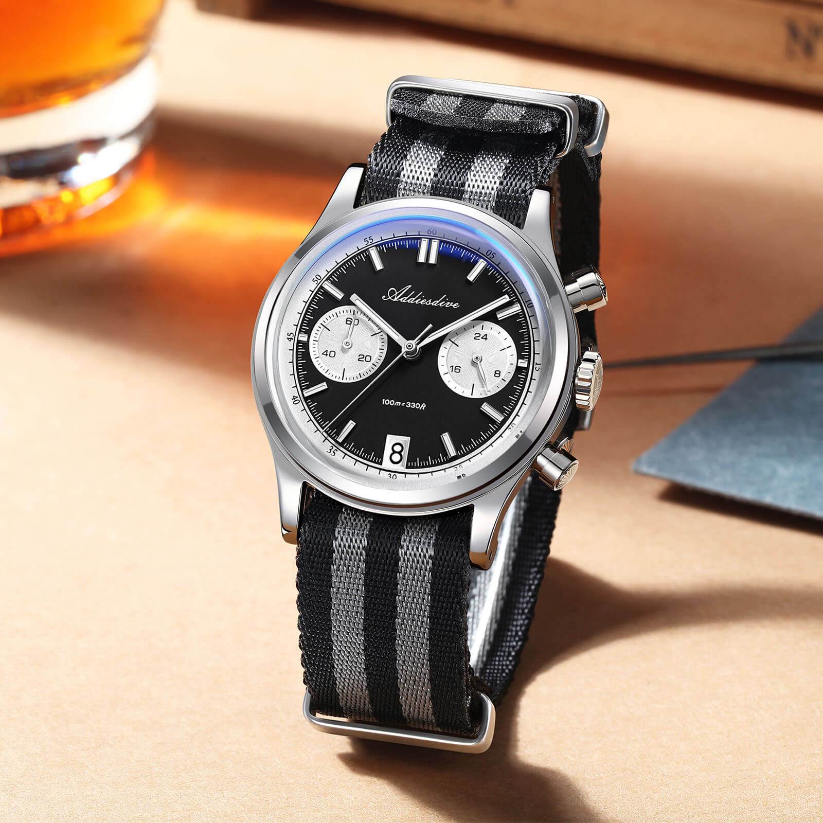 ★Super Ofertas★2025 ADDIESDIVE Reloj Cronógrafo VK64 de 38 mm – Modelo AD2095-Azul-