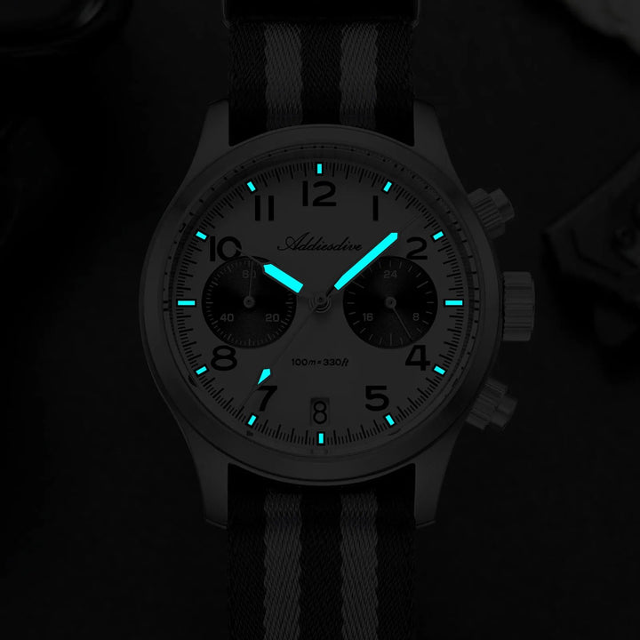 AD2538 – Cronógrafo Retro Casual 39 mm VK64 Addiesdive - Addiesdiverelojes