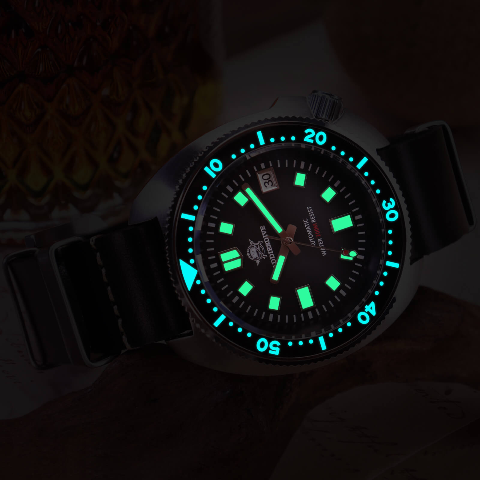 ADDIESDIVE® Reloj de buceo automático Captain Willard 200M( MY-H8)