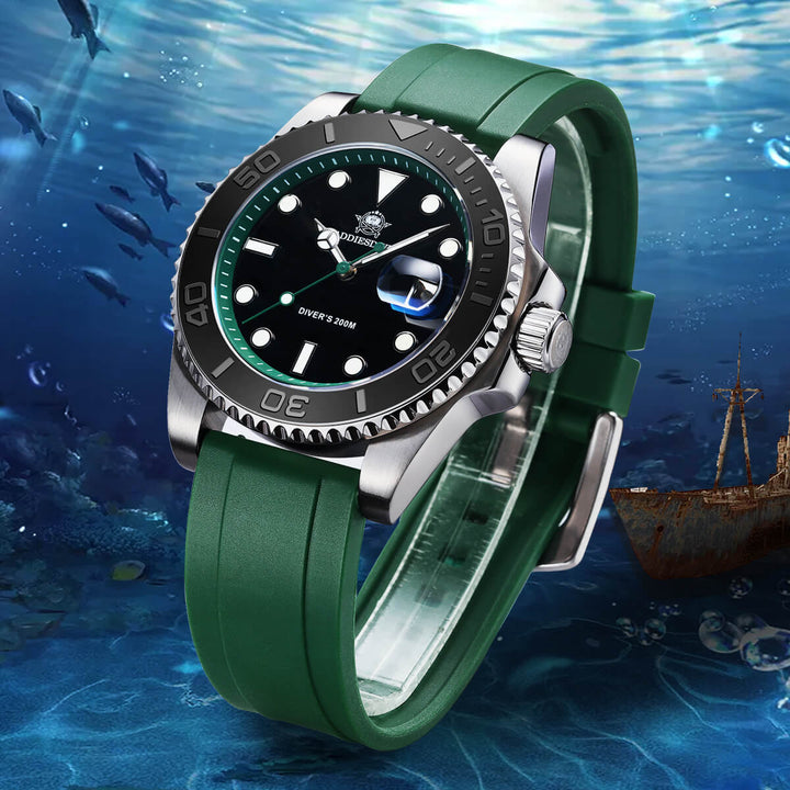 ★Especial Graduación★ADDIESDIVE Reloj deportivo de cuarzo de 41mm resistente al agua 200M (AD2040)-Correa de caucho-Bisel plateado-Naranja