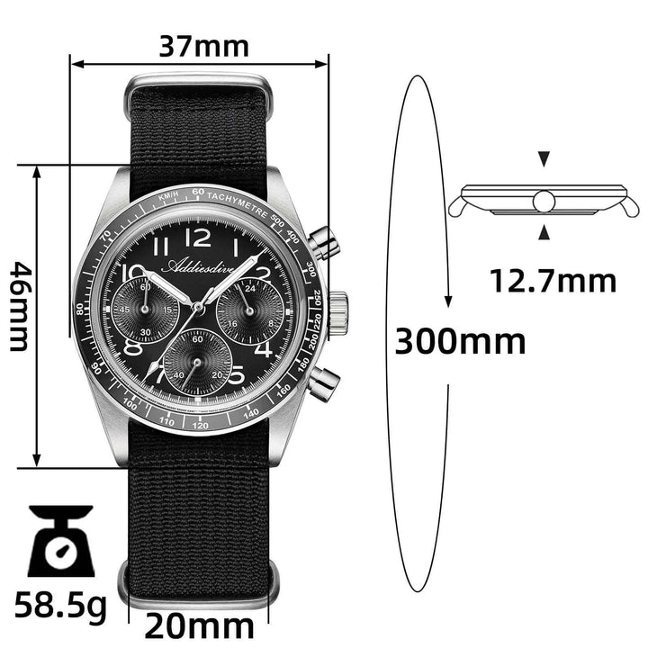 ADDIESDIVE AD2517 Reloj cronógrafo VK63 de 37 mm - Addiesdiverelojes