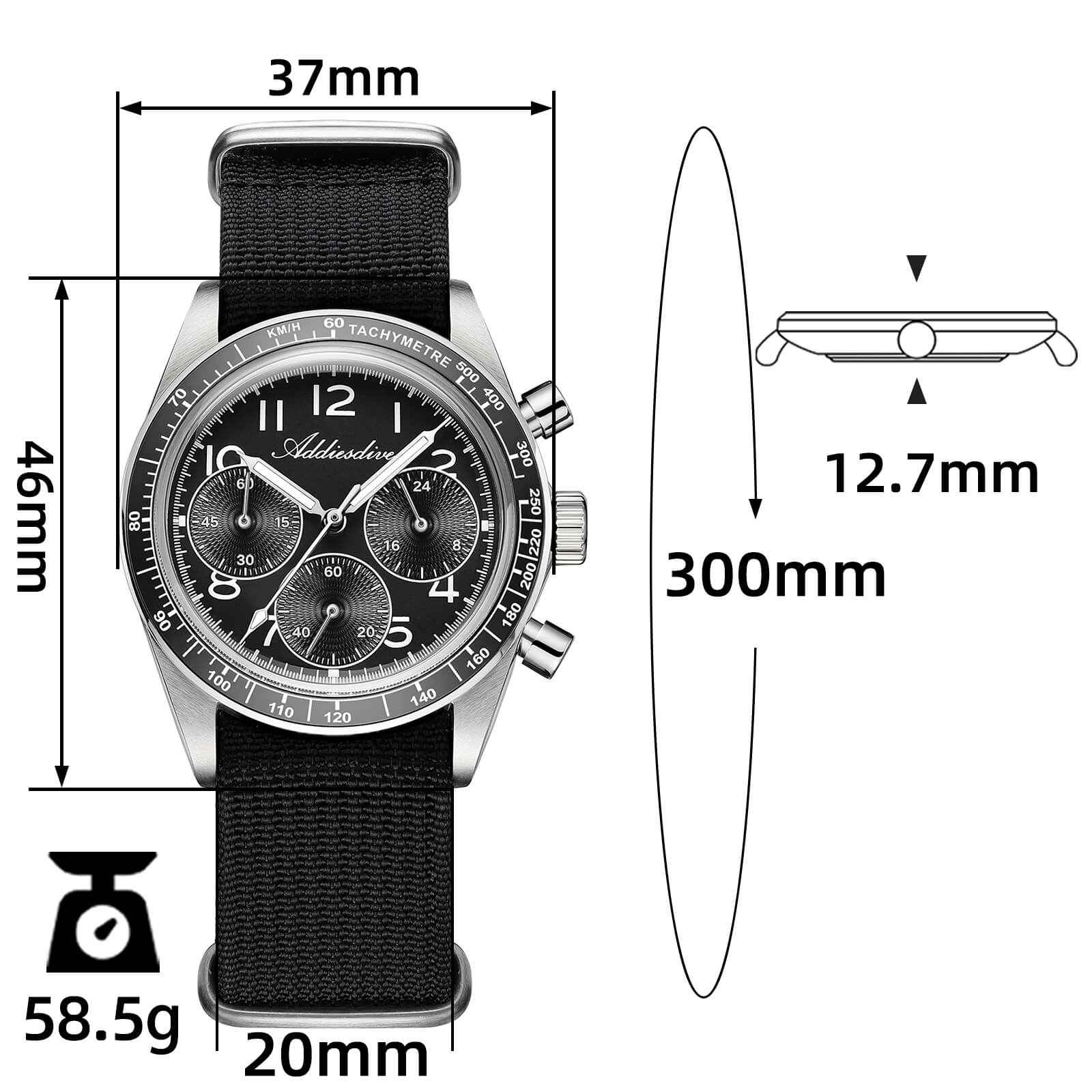 ★Nuevo Lanzamiento★ ADDIESDIVE AD2517 Reloj cronógrafo VK63 de 37 mm