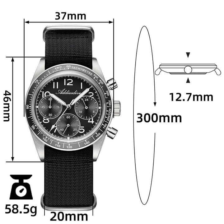 ★Nuevo Lanzamiento★ ADDIESDIVE AD2517 Reloj cronógrafo VK63 de 37 mm