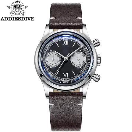 ★Oferta Semanal★ADDIESDIVE Panda BB Cronógrafo Reloj Retro Hombre 38mm Reloj Cuarzo, AD2037