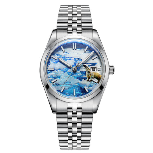 ★Oferta★Reloj automático Addiesdive 39mm 3D Glacier Polar Bear Dial （AD2042）