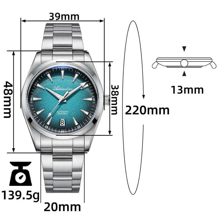 Addiesdive Reloj Automático para Hombre de 39 mm con NH35 – Modelo AD2094-Azul-