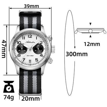 AD2538 – Cronógrafo Retro Casual 39 mm VK64 Addiesdive