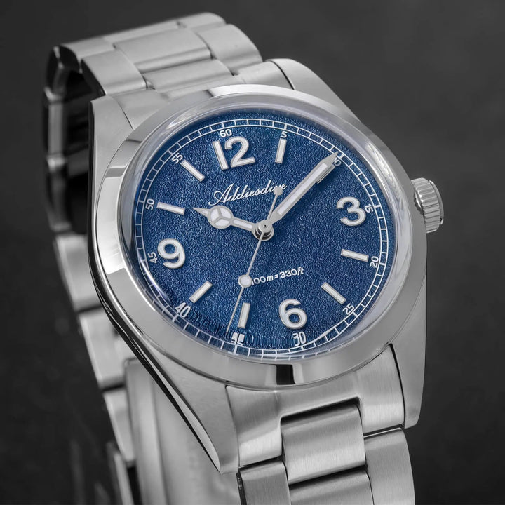 Esfera texturizada estilo arena – ADDIESDIVE AD2518 Reloj de campo VH31 de 36 mm - Addiesdiverelojes