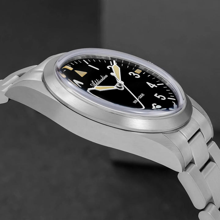 AD2502 – Reloj Militar Addiesdive con Brazalete de Titanio, 36mm, Cristal Abombado, Esfera Negra/Verde - Addiesdiverelojes