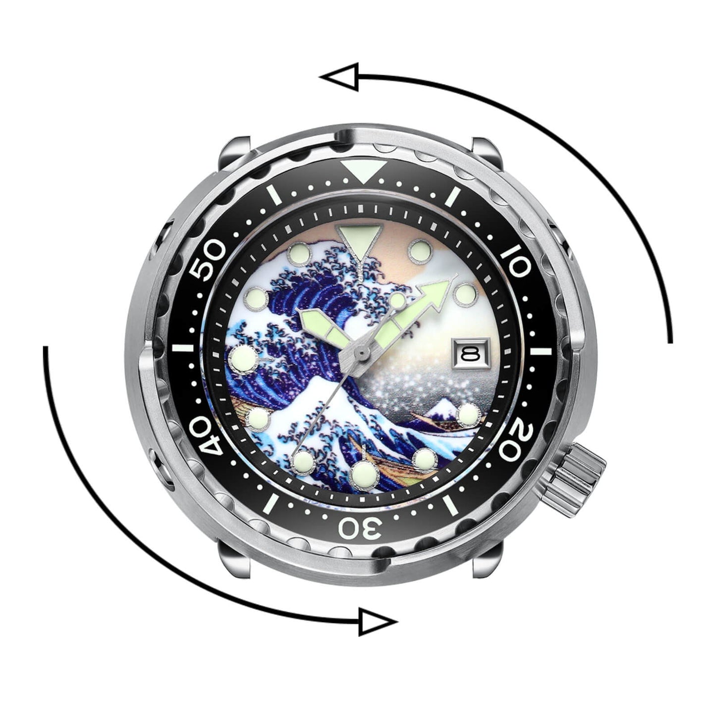 Unidirectional rotating ceramic bezel