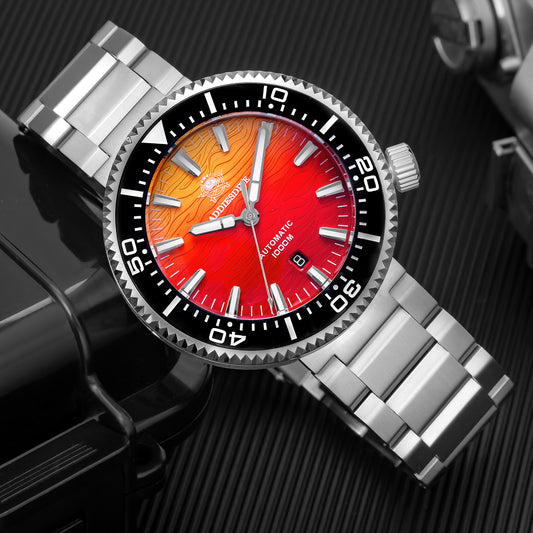 Addiesdive Reloj Buceo 46 mm AD2526 – Elegante Esfera Degradada, Automático Japonés 8215