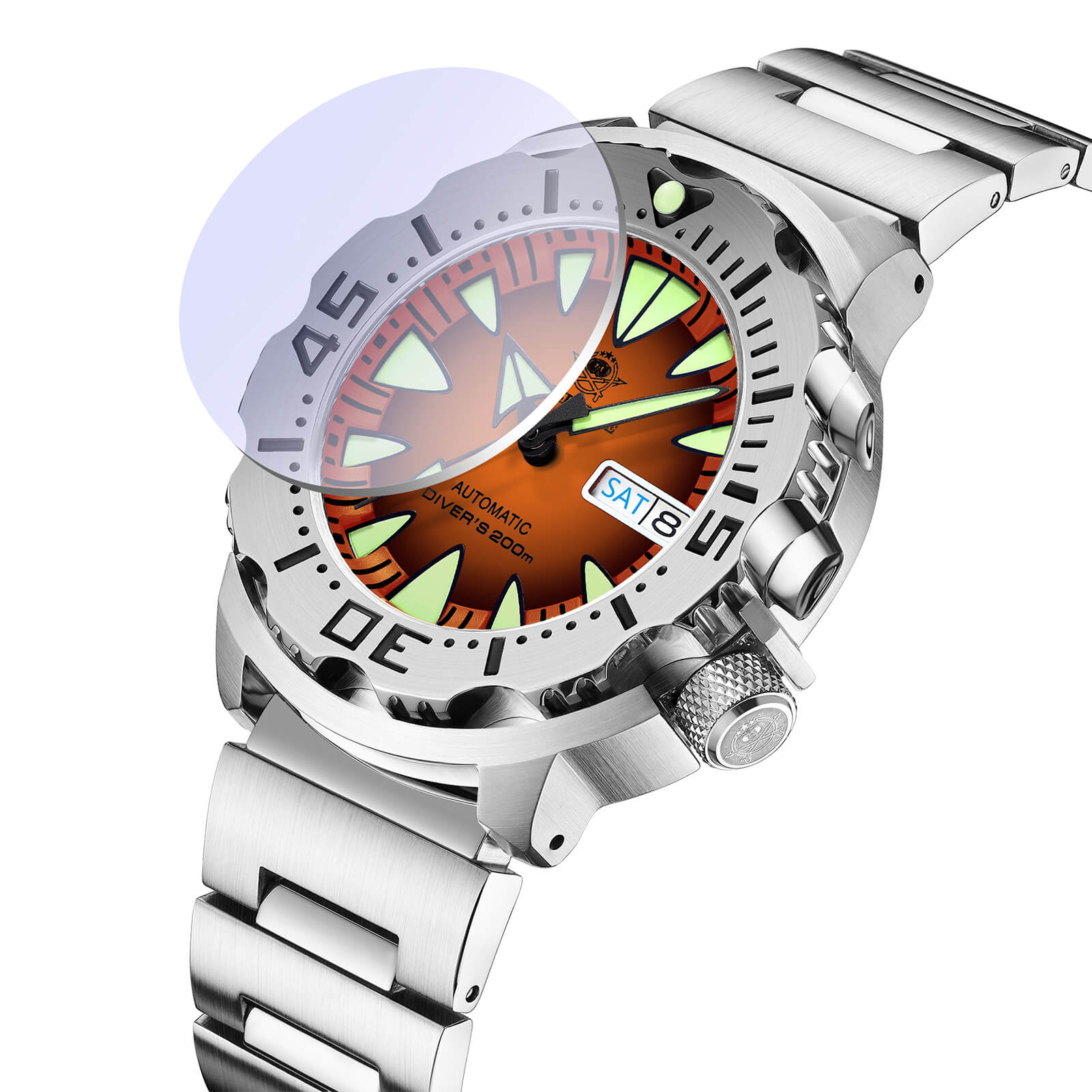 synthetic sapphire crystal of monster watch