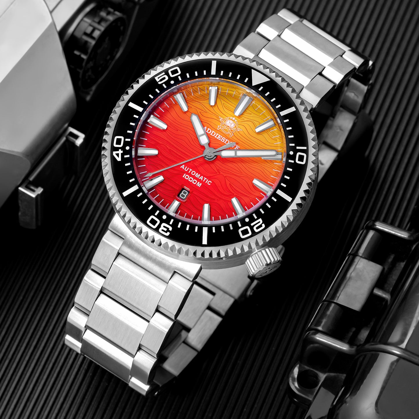 Addiesdive Reloj Buceo 46 mm AD2526 – Elegante Esfera Degradada, Automático Japonés 8215