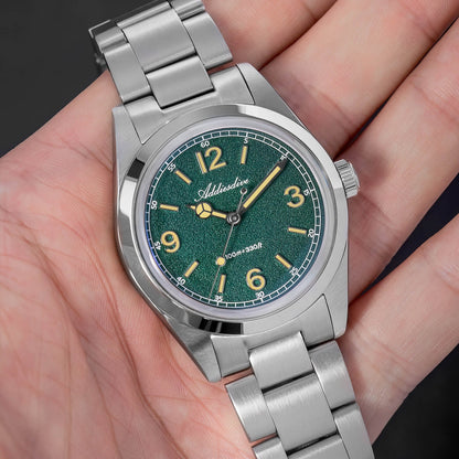 Esfera texturizada estilo arena – ADDIESDIVE AD2518 Reloj de campo VH31 de 36 mm