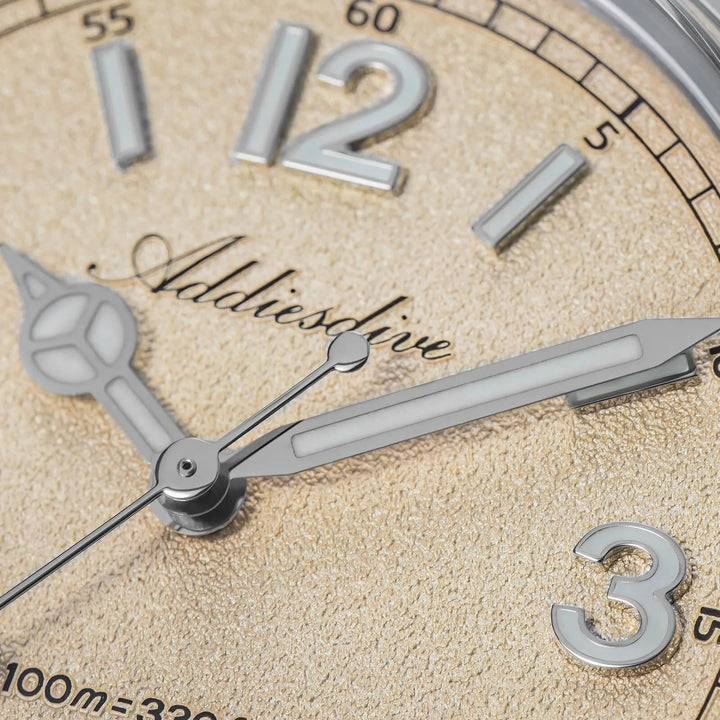 Esfera texturizada estilo arena – ADDIESDIVE AD2518 Reloj de campo VH31 de 36 mm - Addiesdiverelojes