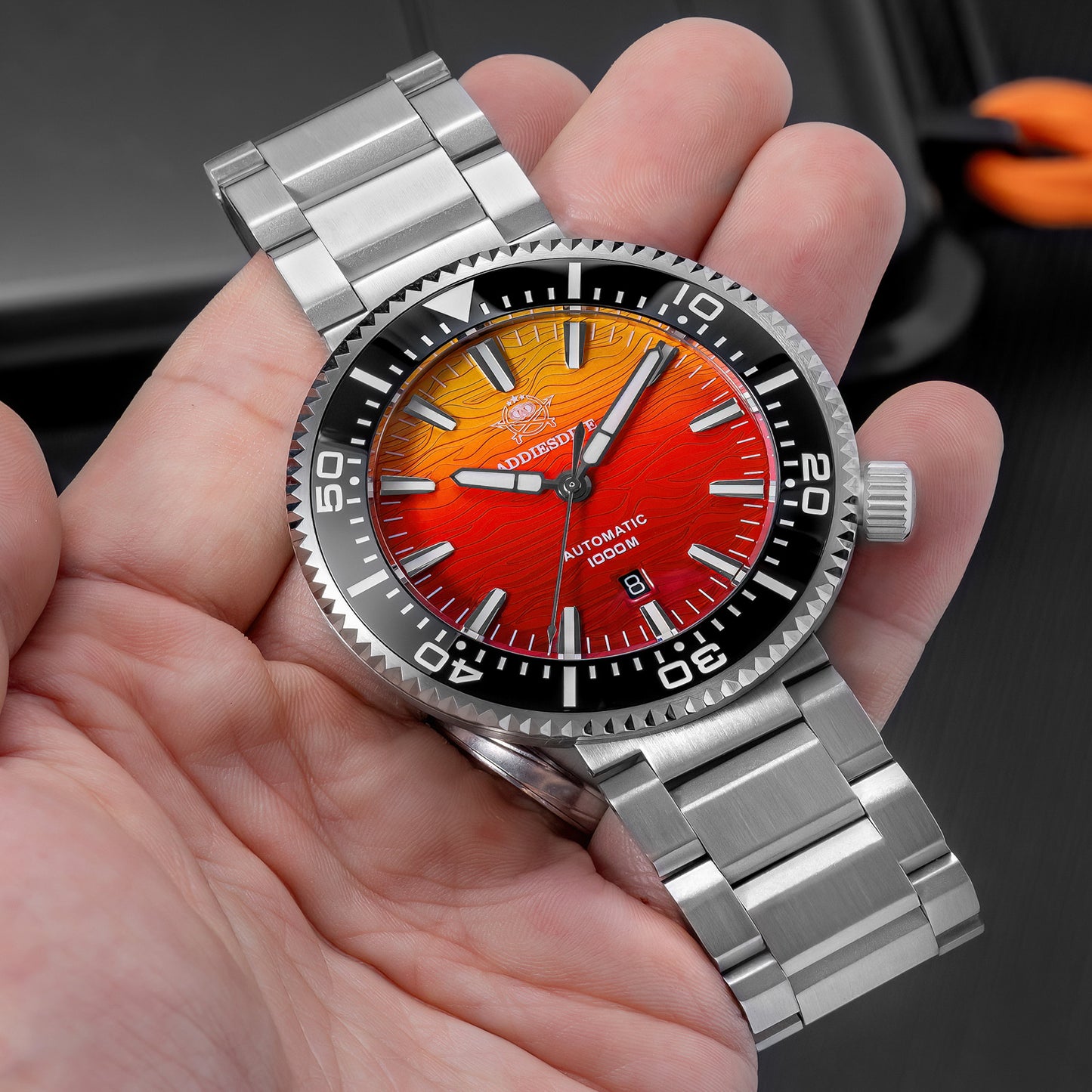 Addiesdive Reloj Buceo 46 mm AD2526 – Elegante Esfera Degradada, Automático Japonés 8215