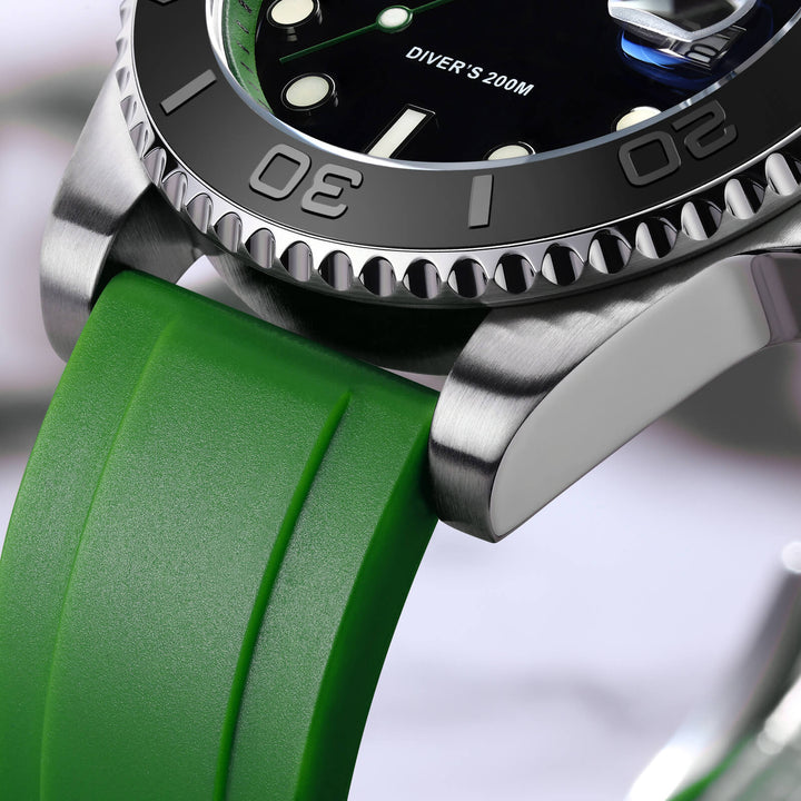 ★Especial Graduación★ADDIESDIVE Reloj deportivo de cuarzo de 41mm resistente al agua 200M (AD2040)-Correa de caucho-Bisel plateado-Naranja