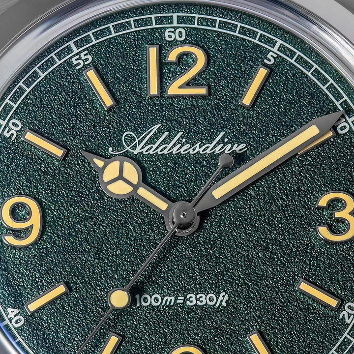 Esfera texturizada estilo arena – ADDIESDIVE AD2518 Reloj de campo VH31 de 36 mm - Addiesdiverelojes