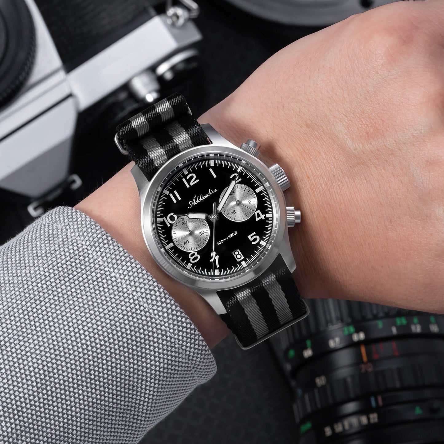 AD2538 – Cronógrafo Retro Casual 39 mm VK64 Addiesdive