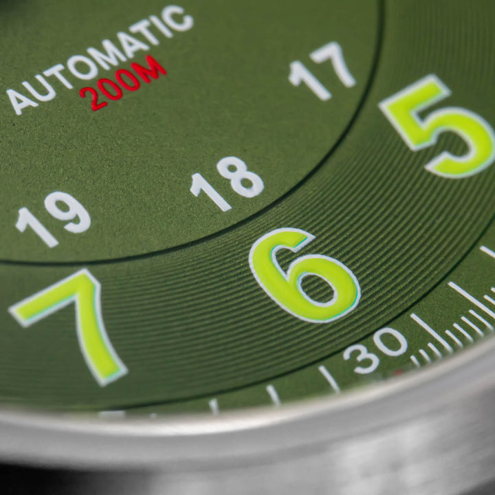 ★Oferta Semanal★ADDIESDIVE® Reloj automático elegante Diver 200M para hombre (AD2048)-Correa de cuero-Negro-