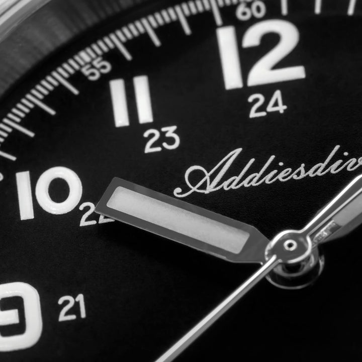 ADDIESDIVE Reloj automático Explore NH35 de 39 mm AD2070-Correa de acero-Negro-