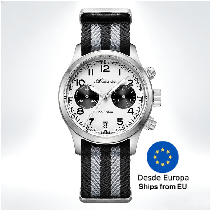 AD2538 – Cronógrafo Retro Casual 39 mm VK64 Addiesdive - Addiesdiverelojes