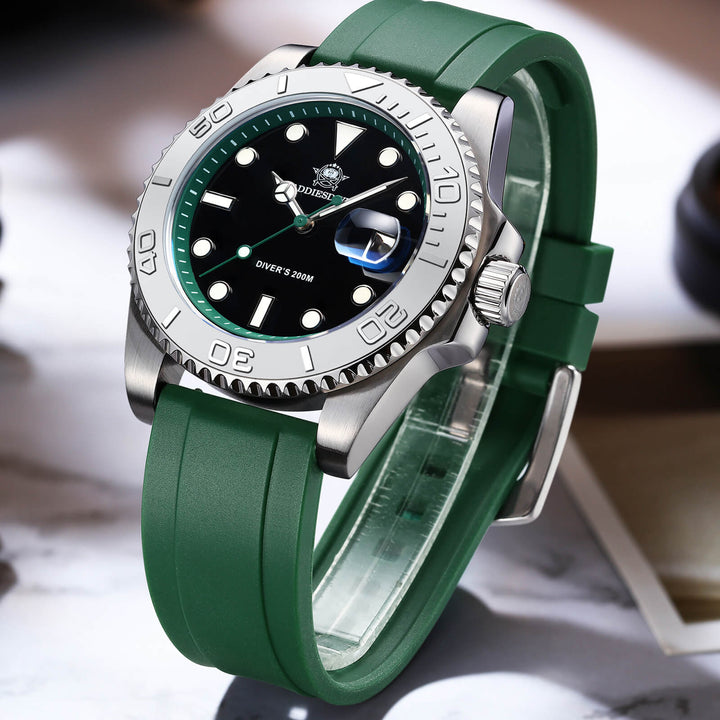 ★Especial Graduación★ADDIESDIVE Reloj deportivo de cuarzo de 41mm resistente al agua 200M (AD2040)-Correa de caucho-Bisel plateado-Naranja