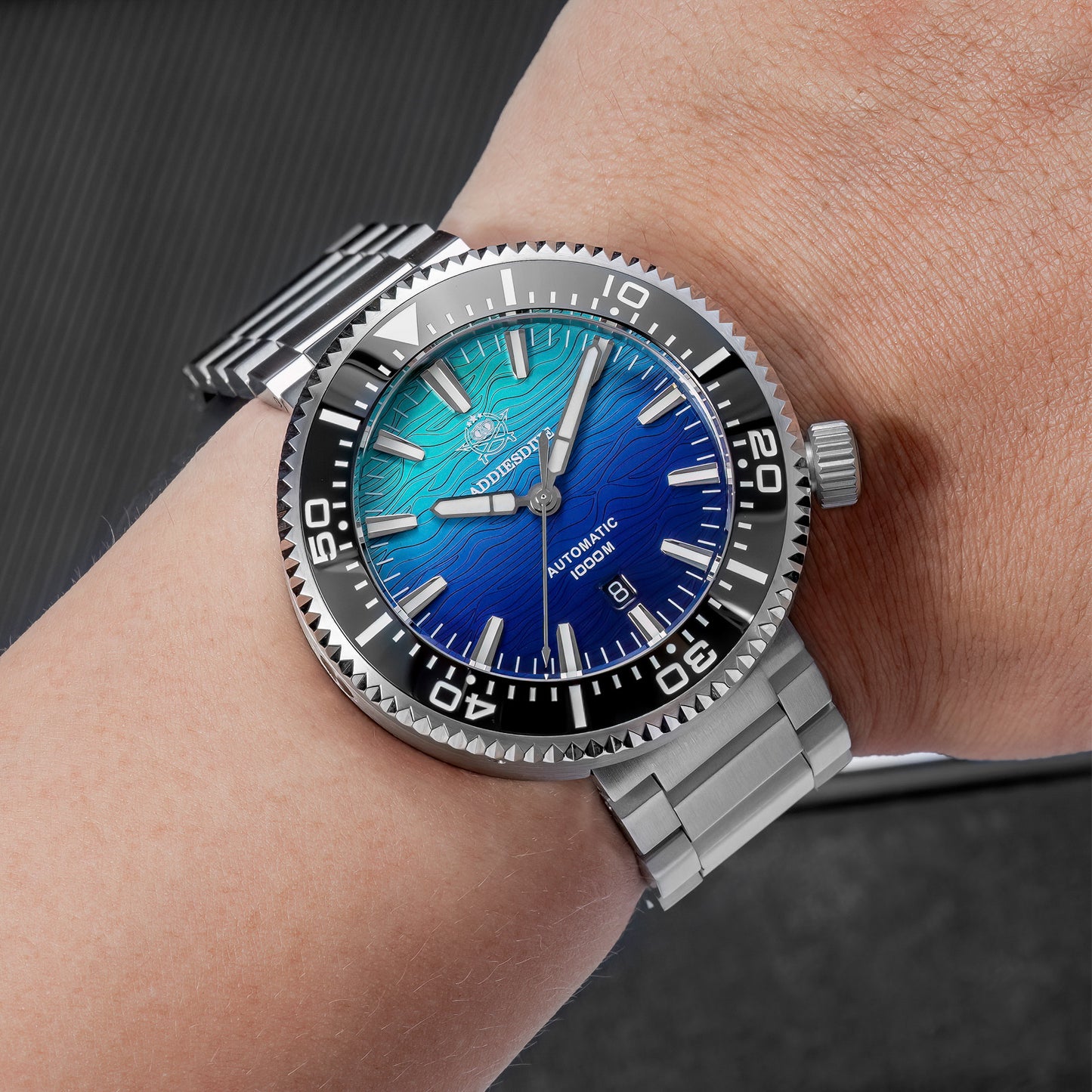 Addiesdive Reloj Buceo 46 mm AD2526 – Elegante Esfera Degradada, Automático Japonés 8215