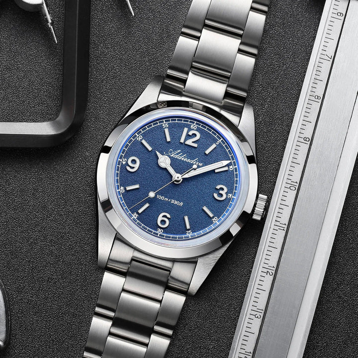 Esfera texturizada estilo arena – ADDIESDIVE AD2518 Reloj de campo VH31 de 36 mm - Addiesdiverelojes
