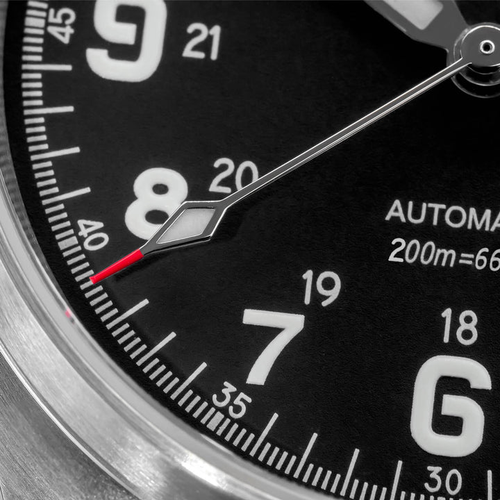 ADDIESDIVE Reloj automático Explore NH35 de 39 mm AD2070-Correa de acero-Negro-