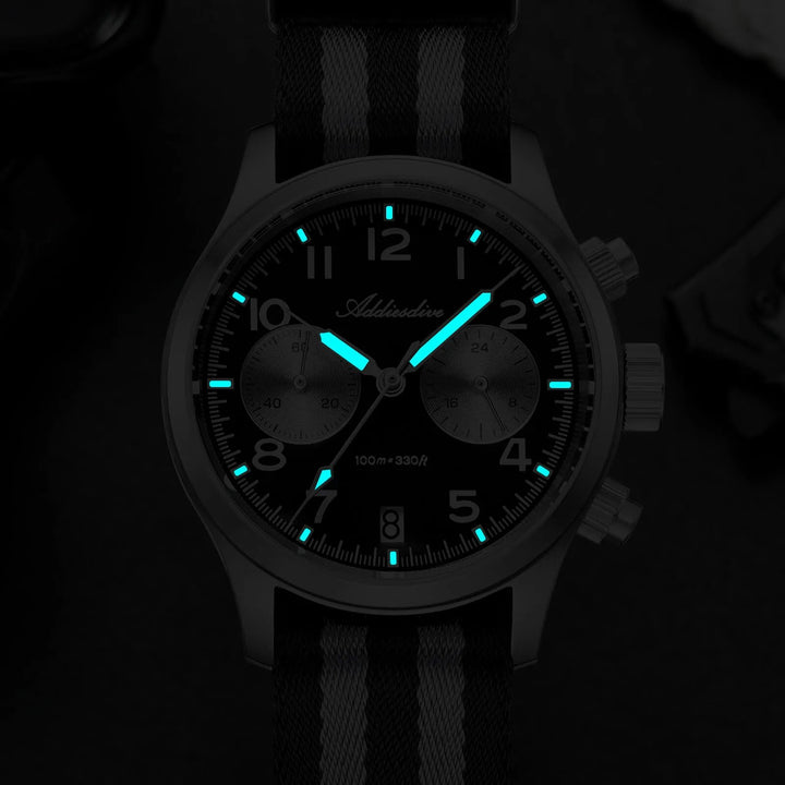 AD2538 – Cronógrafo Retro Casual 39 mm VK64 Addiesdive - Addiesdiverelojes