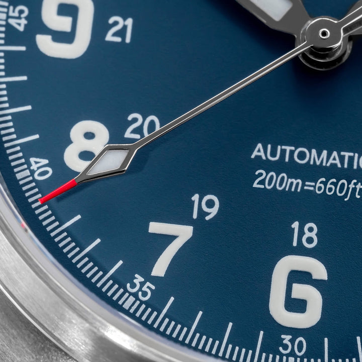 ADDIESDIVE Reloj automático Explore NH35 de 39 mm AD2070-Correa de acero-Negro-